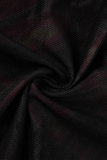 Black Sexy Print Patchwork O Neck Tops