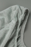 Grey Sexy Solid Hollowed Out One Shoulder Skinny Jumpsuits