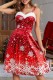 Red Sexy Casual Print Patchwork Backless Spaghetti Strap Sleeveless Dress Dresses