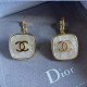 White Simplicity Letter Patchwork Earrings