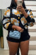 Black Yellow Casual Elegant Patchwork Buckle Outerwear