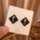 Black Simplicity Letter Patchwork Earrings