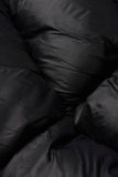 Black Casual Solid Patchwork Mandarin Collar Outerwear