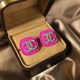 Rose Red Simplicity Geometric Hot Drill Earrings