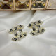 Black And White Elegant Letter Patchwork Hot Drill Earrings
