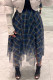 Blue Casual Plaid Print Patchwork Asymmetrical High Waist Type A Full Print Bottoms