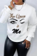 White Street Vintage Print Patchwork Letter O Neck Tops