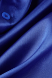 Blue Street Solid Tassel Turndown Collar Long Sleeve Two Pieces