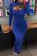 Blue Street Solid Hollowed Out Half A Turtleneck Pencil Skirt Dresses