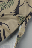 Camouflage Street Print Patchwork Harlan High Waist Wide Leg Full Print Bottoms