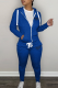 Royal Blue Street Print Draw String Half A Turtleneck Long Sleeve Two Pieces