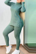 Green Street Solid Patchwork Half A Turtleneck Long Sleeve Two Pieces