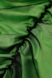 Green Street Solid Patchwork Skinny High Waist Pencil Solid Color Bottoms