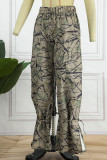 Camouflage Street Print Patchwork Harlan High Waist Wide Leg Full Print Bottoms