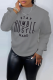 Grey Street Daily Print Patchwork Letter O Neck Tops