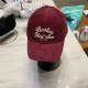 Burgundy Casual Letter Embroidered Hat