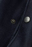 Black Casual Street Print Patchwork Buckle Outerwear