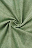 Green Sexy Solid Patchwork O Neck One Step Skirt Dresses