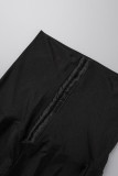 Purple Casual Sportswear Solid Patchwork Skinny High Waist Pencil Solid Color Bottoms