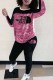 Pink Casual Print Patchwork O Neck Long Sleeve Two Pieces