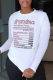 White Street Daily Print Patchwork Letter O Neck Tops