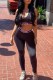 Black Casual Letter Patchwork U Neck Sleeveless Two Pieces