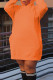 Orange Casual Solid Patchwork Hooded Collar Long Sleeve Dresses