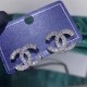 Silver Elegant Letter Hot Drill Earrings