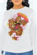 White Street Daily Print Patchwork O Neck Tops