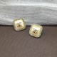 White Elegant Letter Rhinestone Earrings