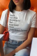 White Casual Street Print Patchwork Letter O Neck T-Shirts