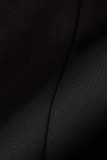 Black Elegant Solid Patchwork O Neck Evening Dress Dresses