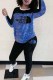 Blue Casual Print Patchwork O Neck Long Sleeve Two Pieces