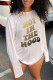 White Street Print Patchwork Letter Tops
