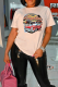 White Street Daily Print Patchwork O Neck T-Shirts
