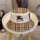 White Vintage Plaid Letter Hat