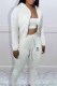 White Sportswear Print Letter Hooded Collar Long Sleeve Three Pieces