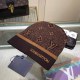 Deep Coffee Street Letter Patchwork Hat