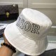 White Street Letter Embroidered Patchwork Hat