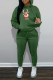 Green Street Wapiti Patchwork Hooded Collar Long Sleeve Two Pieces