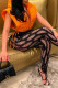 Orange Casual Solid Draw String Mandarin Collar Outerwear