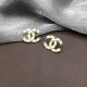 White Elegant Geometric Patchwork Earrings
