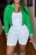 Green Street Solid Buckle Mandarin Collar Outerwear