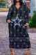 Silver Black Casual Print Patchwork V Neck Printed Dress Dresses