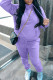 Purple Casual Solid Patchwork Hooded Collar Long Sleeve Two Pieces