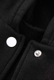 Red Casual Letter Embroidery Patchwork Hooded Collar Outerwear