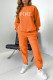 Orange Casual Print Patchwork O Neck Long Sleeve Two Pieces
