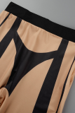 Apricot Street Solid Hollowed Out Half A Turtleneck Sleeveless Two Pieces