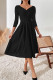 Black Casual Solid Patchwork V Neck A Line Dresses