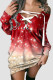 Red Casual Print Bandage Patchwork V Neck T-shirt Dress Dresses